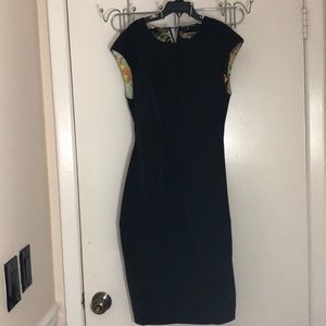 Ted baker black helipad sheath career dress